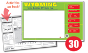 Wyoming Write-On/Wipe-Off Desk Map — 30 each- Class Set